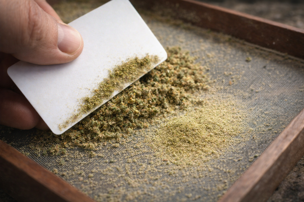 Carding trichomes from cannabis