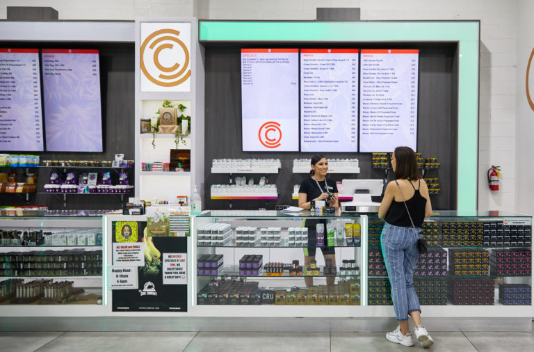 shopper at weed dispensary