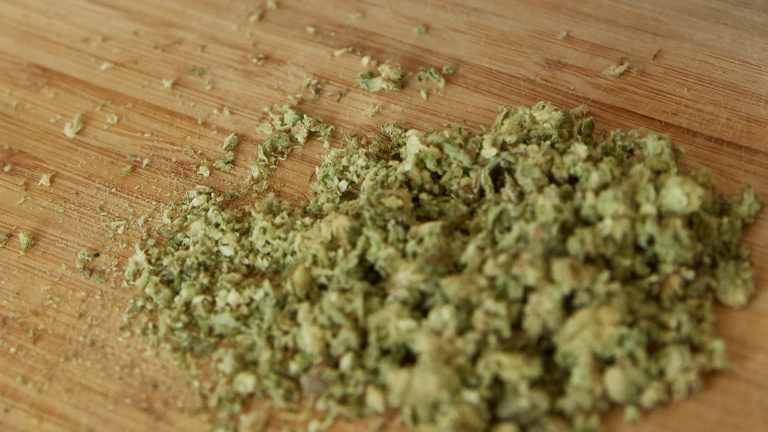 Click to see a larger version of the image pile of grinded weed
