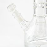 Clear glass bong on white background
