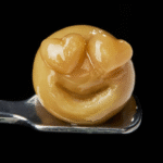 Dab of Rosin with hart shaped eyes on tool