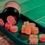 cannabis gummies on tray