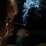 Lady smoking a joint