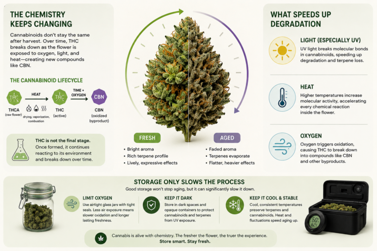 Image shows THC degradation