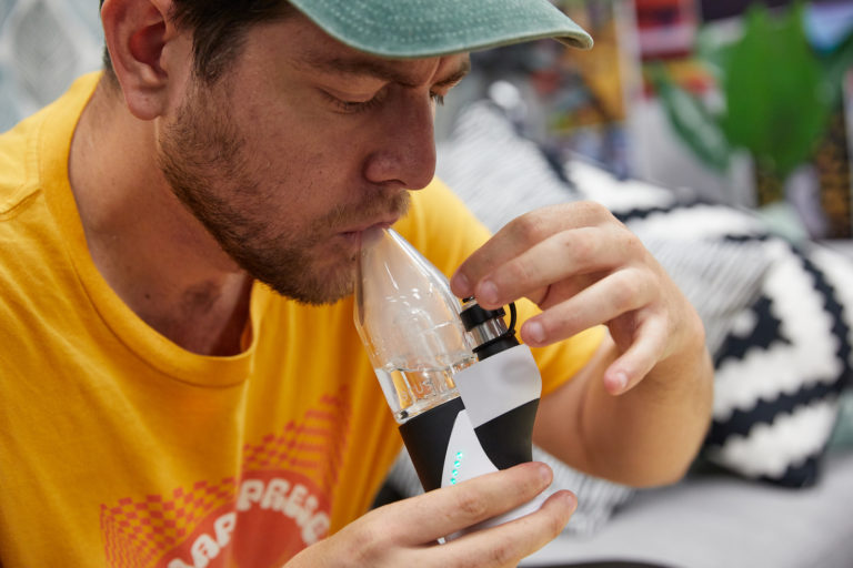 Person dabbing concentrates