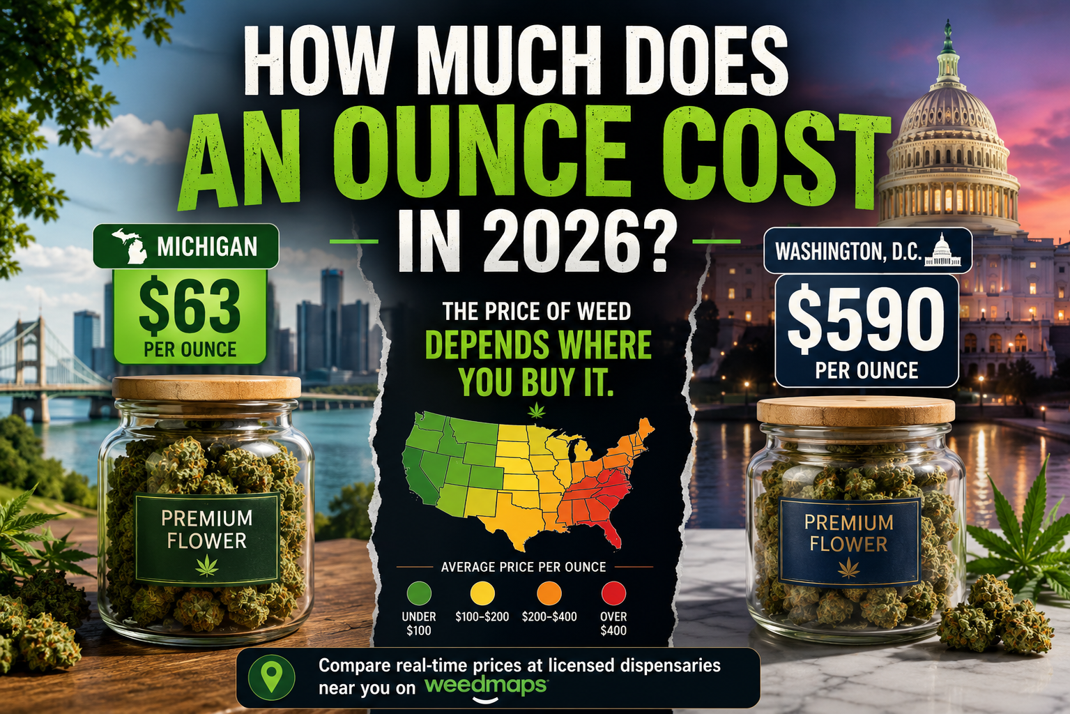 Cannabis dispensary prices, 2026