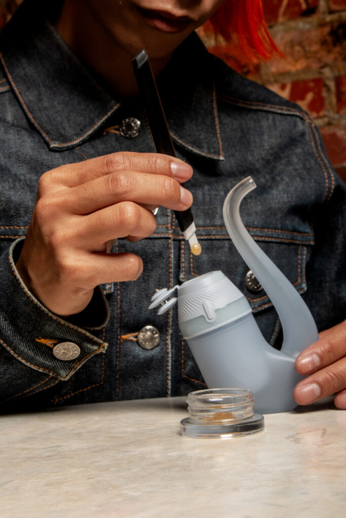 Puffco Proxy getting loaded up with a cannabis concentrate